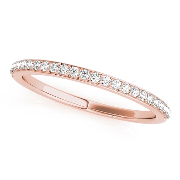 Shared Prong Set Wedding Band (1/8 ct. tw.), Front view in rose gold