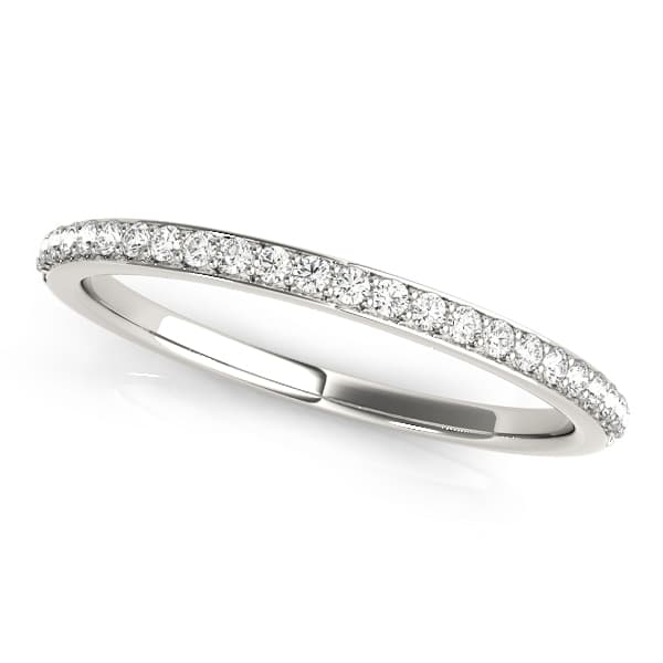 Shared Prong Set Wedding Band — View 1
