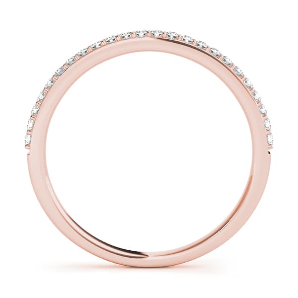 Shared Prong Set Wedding Band (1/8 ct. tw.), Side view in rose gold
