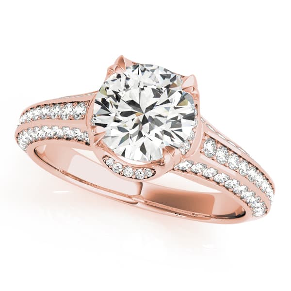 Engagement Ring, style 51043, Front view in rose gold