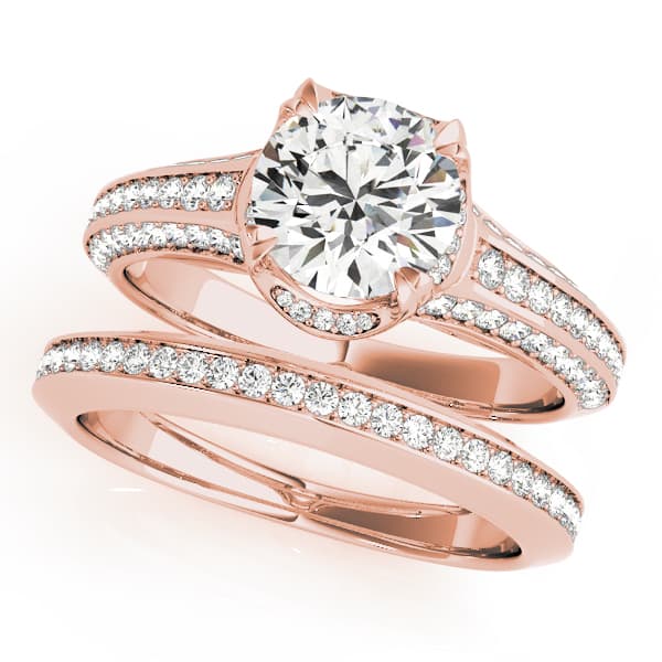 Engagement Ring, style 51043, On hand view in rose gold