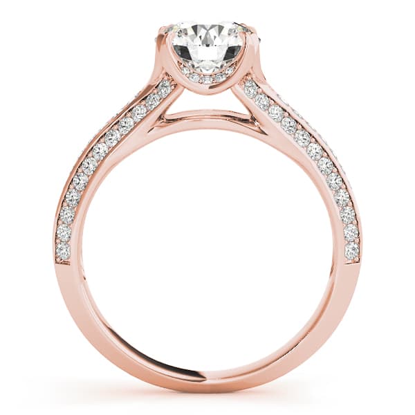 Engagement Ring, style 51043, Side view in rose gold