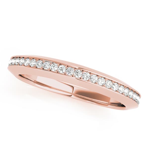 Wedding Band (1/8 ct. tw.), Front view in rose gold