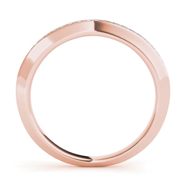 Wedding Band (1/8 ct. tw.), Side view in rose gold