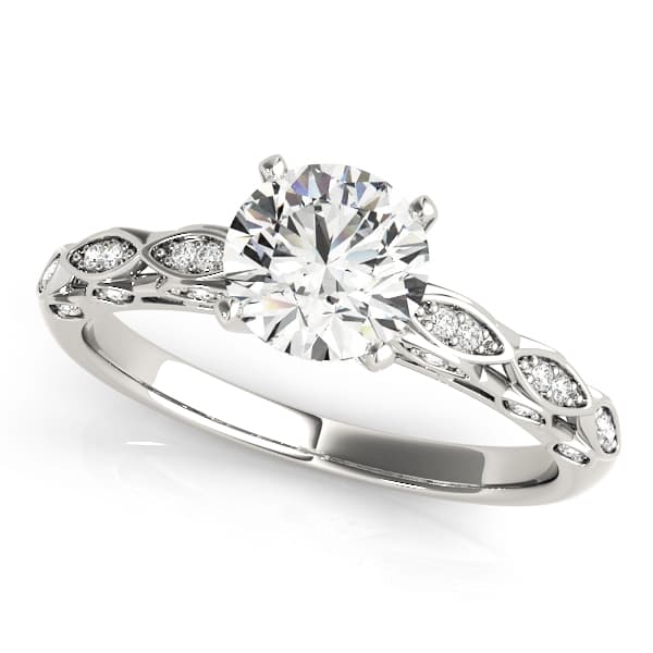 Vintage Inspired Engagement Ring — style 51044 in 10k White Gold