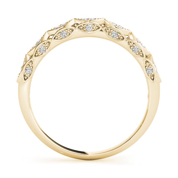 Vintage-Inspired Wedding Band (0.18 ct. tw.), Side view in yellow gold