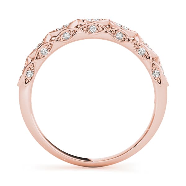 Vintage-Inspired Wedding Band (0.18 ct. tw.), Side view in rose gold
