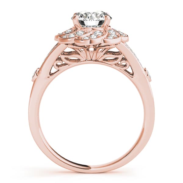 Engagement Ring, style 51045, Side view in rose gold