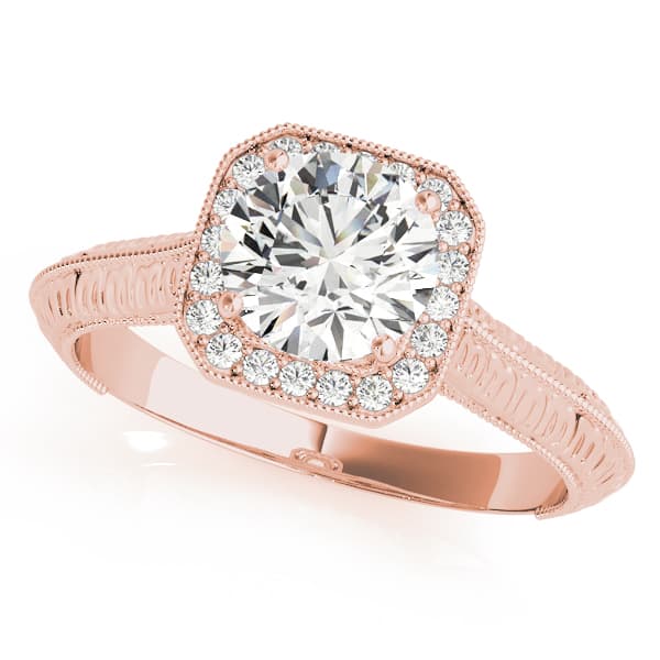 Engagement Ring, style 51046, Front view in rose gold