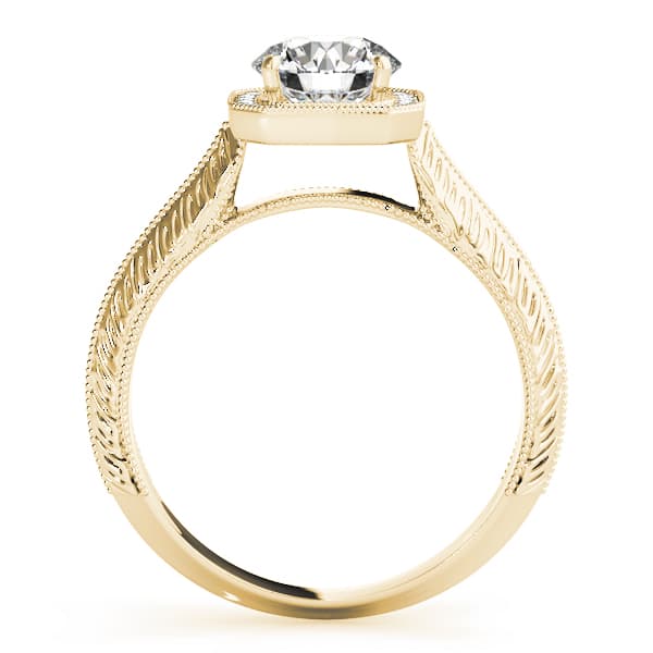 Engagement Ring, style 51046, Side view in yellow gold