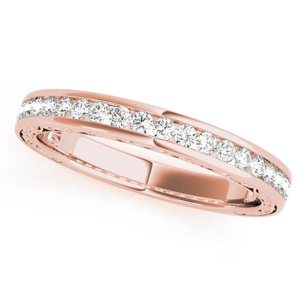 Channel Set Wedding Band (0.45 ct. tw.), Front view in rose gold