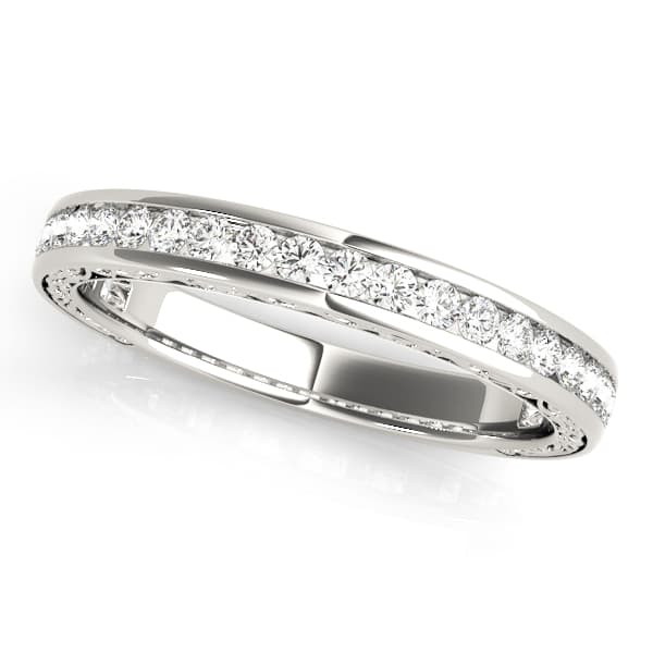 Channel Set Wedding Band — View 1