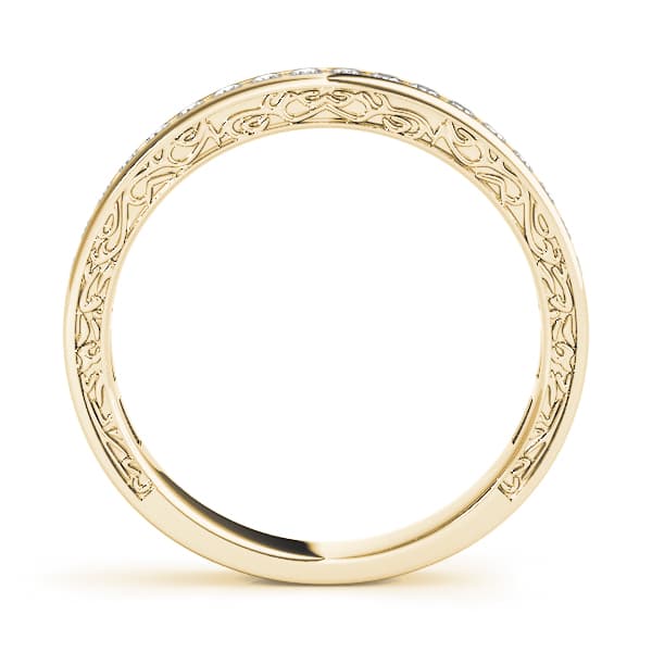 Channel Set Wedding Band (0.45 ct. tw.), Side view in yellow gold