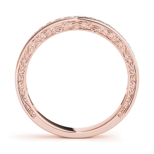 Channel Set Wedding Band (0.45 ct. tw.), Side view in rose gold