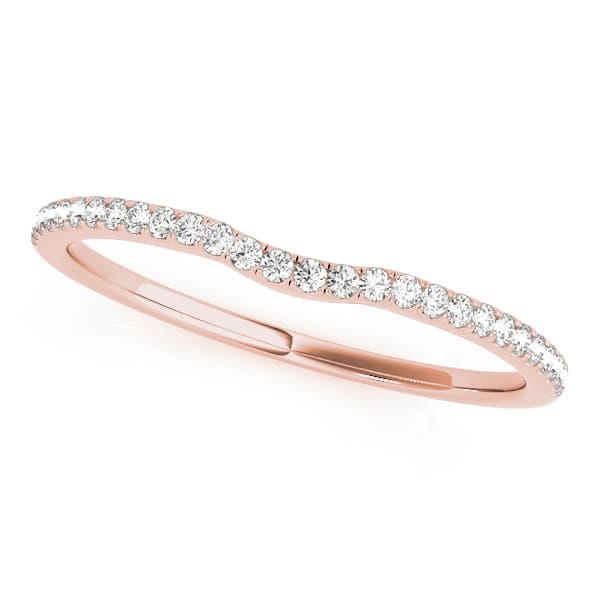 Split Prong Curved Wedding Bands (1/8 ct. tw.), Front view in rose gold