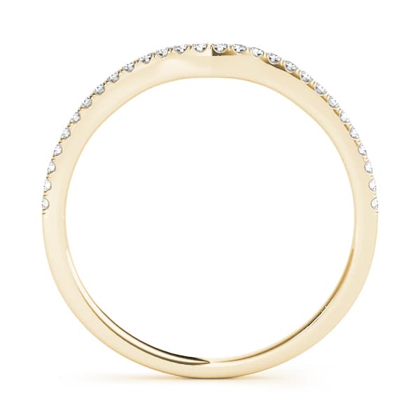 Split Prong Curved Wedding Bands (1/8 ct. tw.), Side view in yellow gold