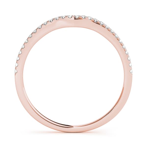 Split Prong Curved Wedding Bands (1/8 ct. tw.), Side view in rose gold