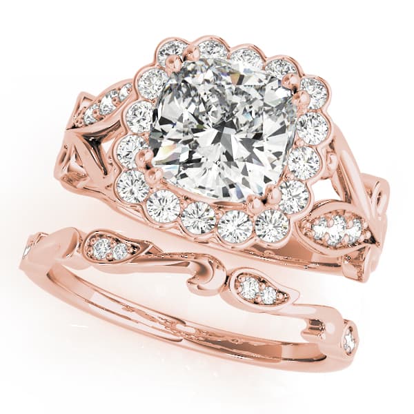 Engagement Ring, style 51049, On hand view in rose gold