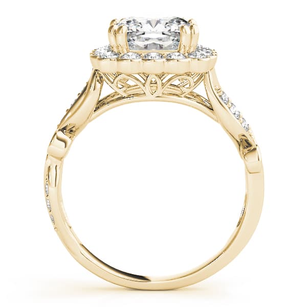 Engagement Ring, style 51049, Side view in yellow gold