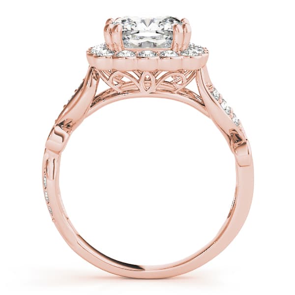 Engagement Ring, style 51049, Side view in rose gold