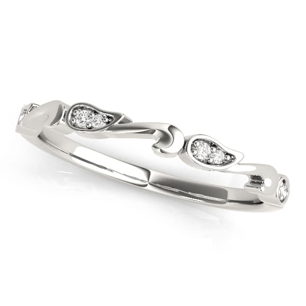 Swirl Prong Set Wedding Bands — View 1