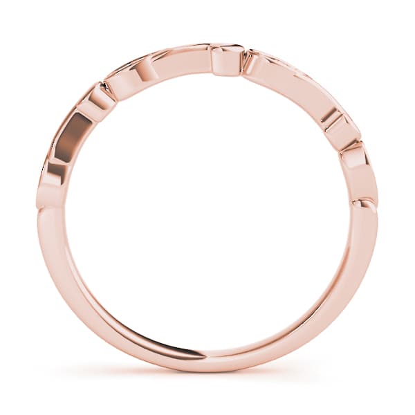 Swirl Prong Set Wedding Bands (0.04 ct. tw.), Side view in rose gold