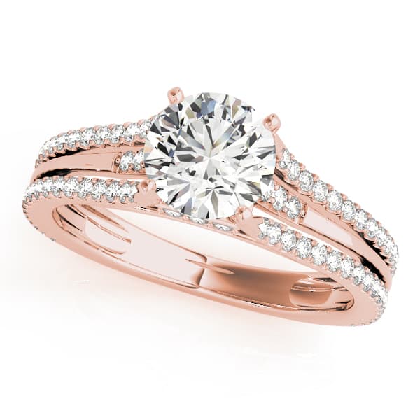 Multi-Row Hidden Halo Engagement Ring, style 51051, Front view in rose gold
