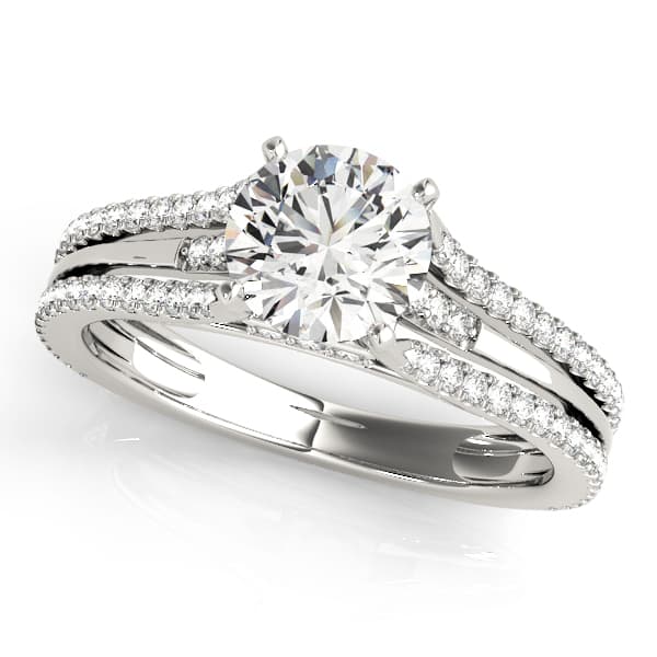 Multirow Hidden Halo Engagement Rings — style 51051 in 10k White Gold