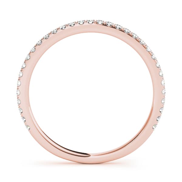 Prong Set Stackable Wedding Band (0.2 ct. tw.), Side view in rose gold