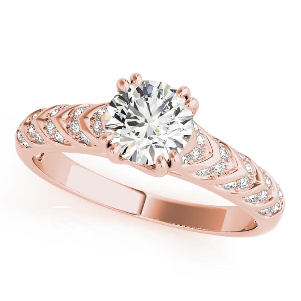 Engagement Ring, style 51052, Front view in rose gold