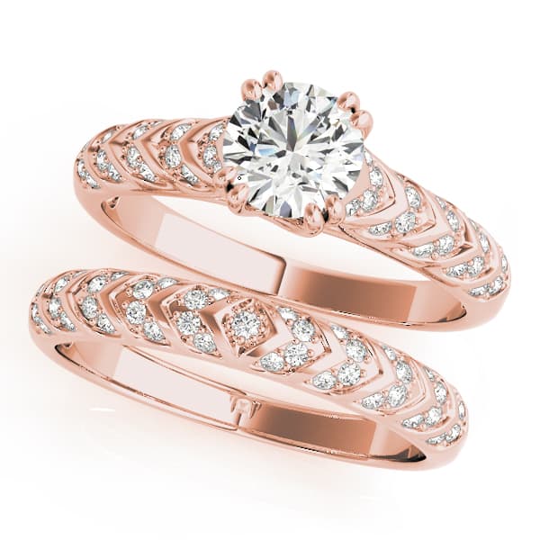 Engagement Ring, style 51052, On hand view in rose gold