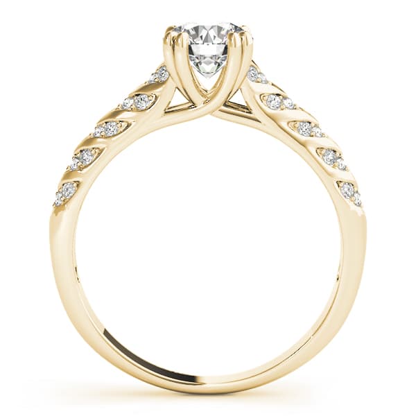 Engagement Ring, style 51052, Side view in yellow gold