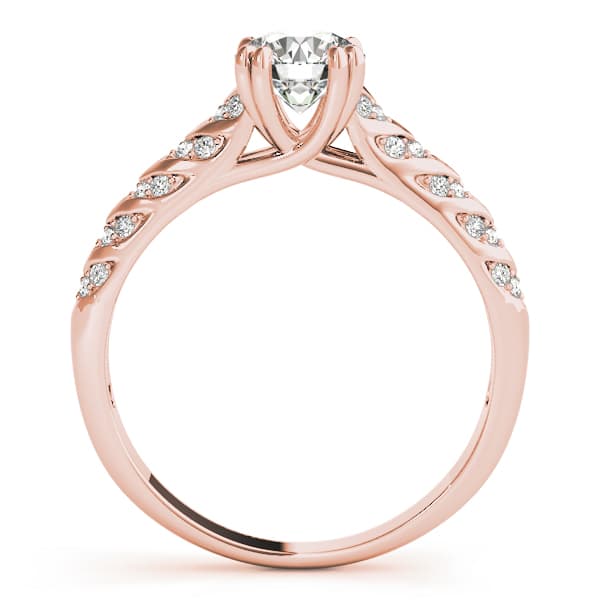 Engagement Ring, style 51052, Side view in rose gold