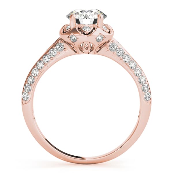 Engagement Ring, style 51054, Side view in rose gold