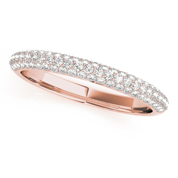 Pavé Set Wedding Band (3/8 ct. tw.), Front view in rose gold