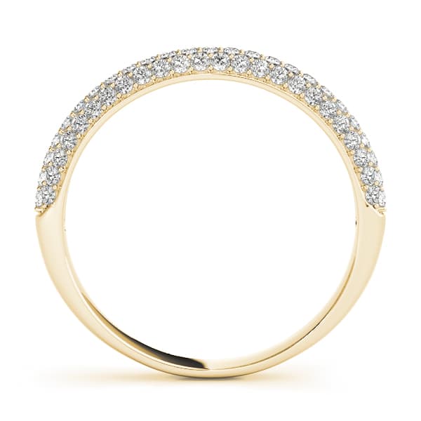 Pavé Set Wedding Band (3/8 ct. tw.), Side view in yellow gold