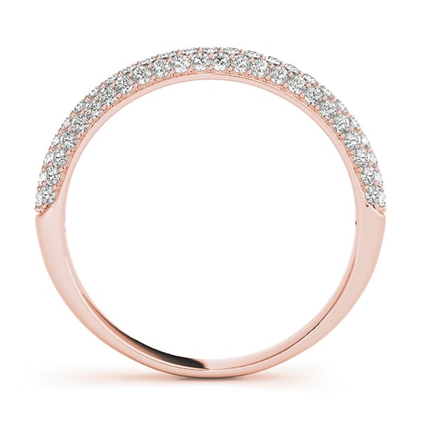 Pavé Set Wedding Band (3/8 ct. tw.), Side view in rose gold