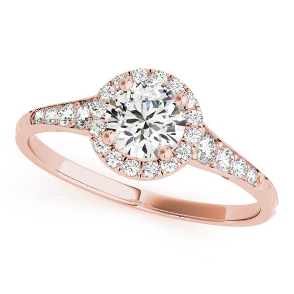 Engagement Ring, style 51057, Front view in rose gold