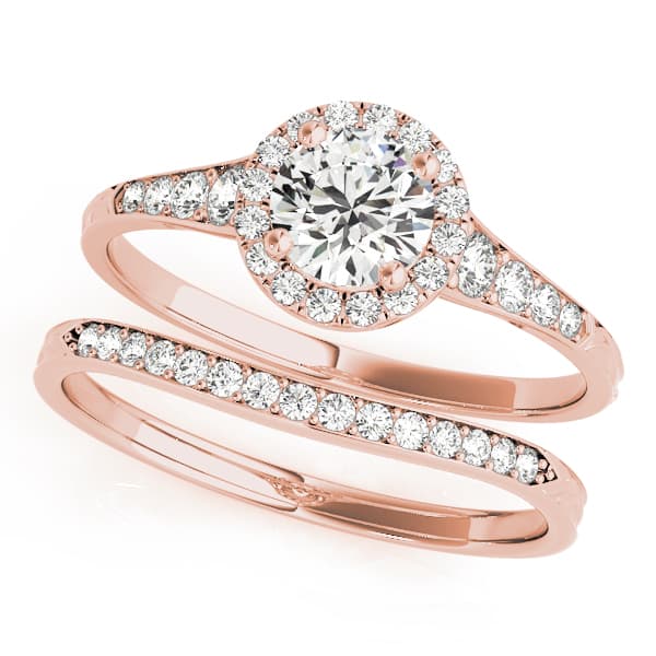 Engagement Ring, style 51057, On hand view in rose gold