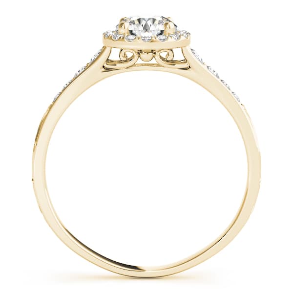Engagement Ring, style 51057, Side view in yellow gold