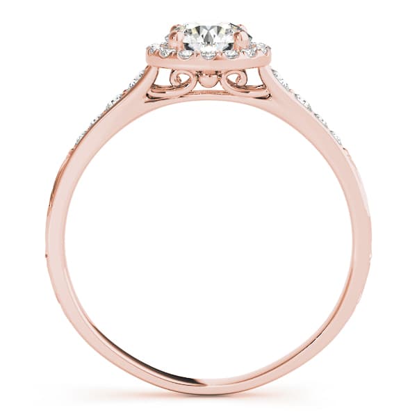 Engagement Ring, style 51057, Side view in rose gold