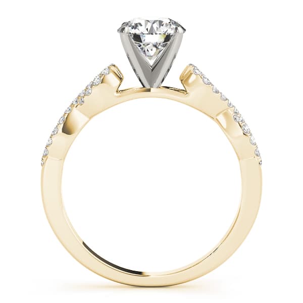 Infinity Twisted Shank Engagement Ring, style 51058, Side view in yellow gold