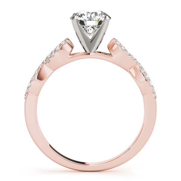 Infinity Twisted Shank Engagement Ring, style 51058, Side view in rose gold