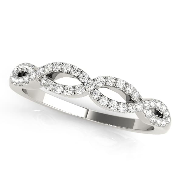 Double Row Infinity Wedding Rings — View 1