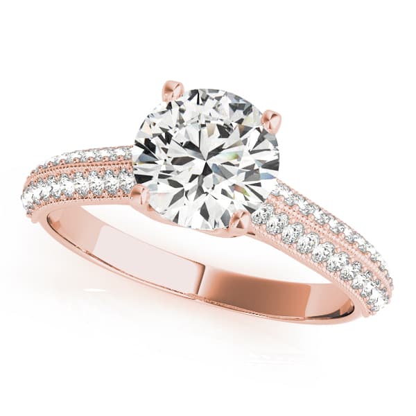 Engagement Ring, style 51062, Front view in rose gold