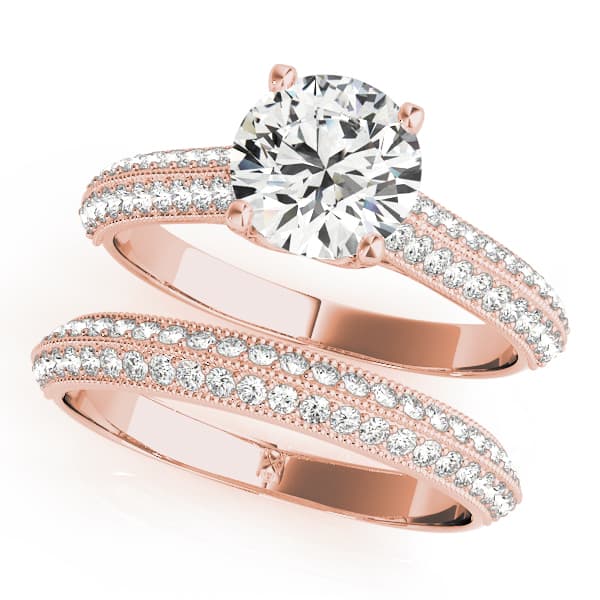 Engagement Ring, style 51062, On hand view in rose gold