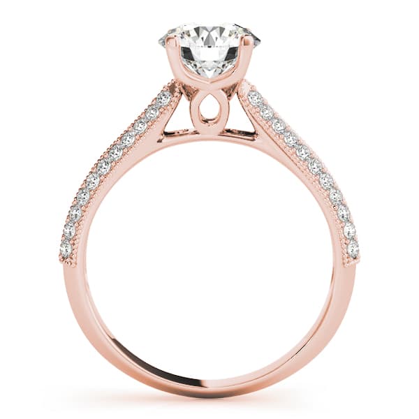 Engagement Ring, style 51062, Side view in rose gold