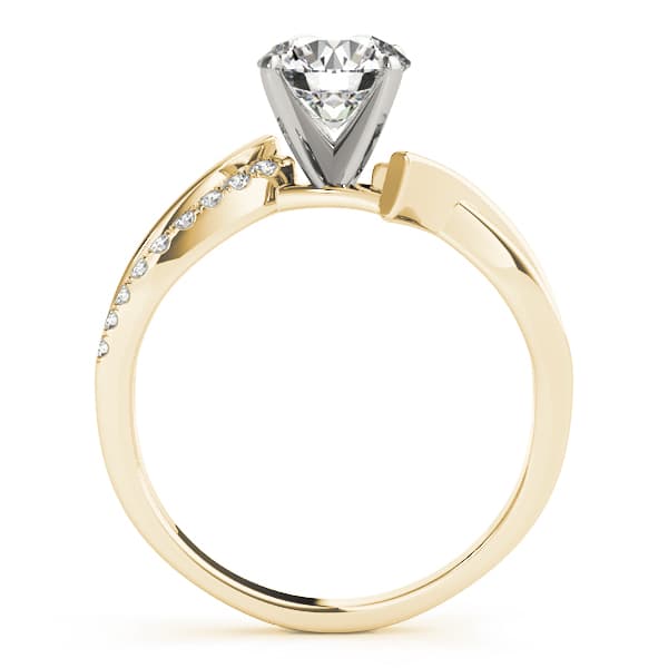 Bypass Single Row Engagement Ring, style 51063, Side view in yellow gold