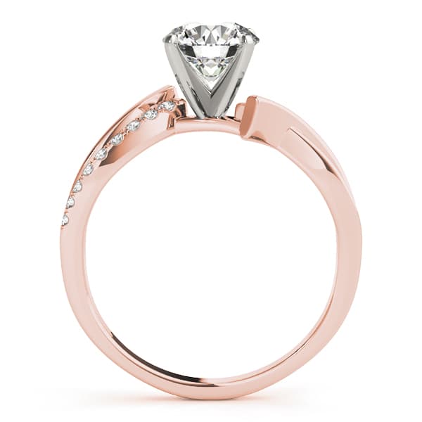 Bypass Single Row Engagement Ring, style 51063, Side view in rose gold