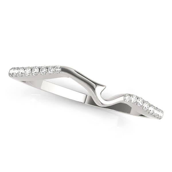 Contoured Wedding Band — White Gold